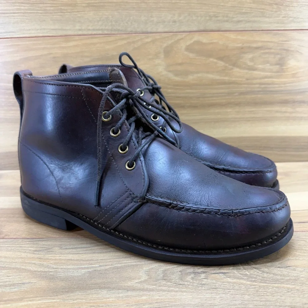 ORVIS Gokey Sauvage Moc Toe Chukka Boot Mens 9.5 D Brown Leather Hikers USA Made